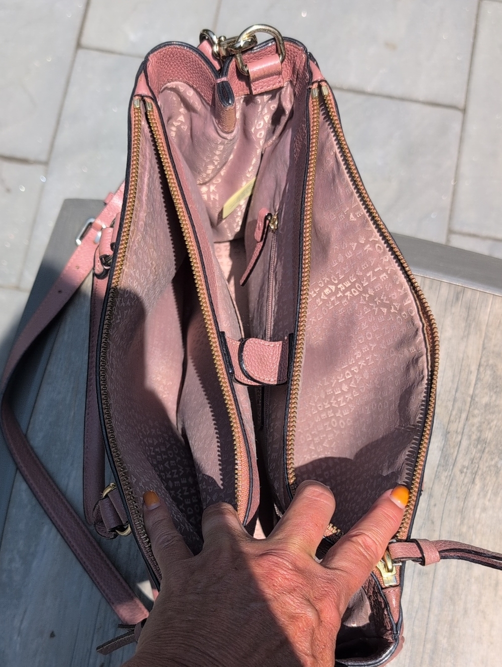 kate spade Mulberry Stree Rose Pink Pebbled Leather Satchel with Removable Strap - Picture 8 of 14